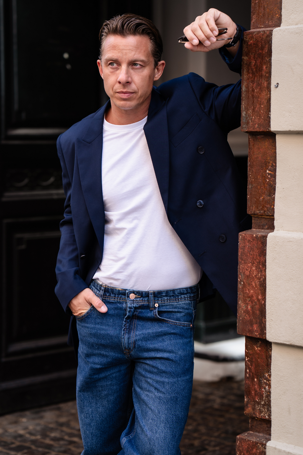 Premium Dvigubas bleizeris - karinis jūrų laivynas