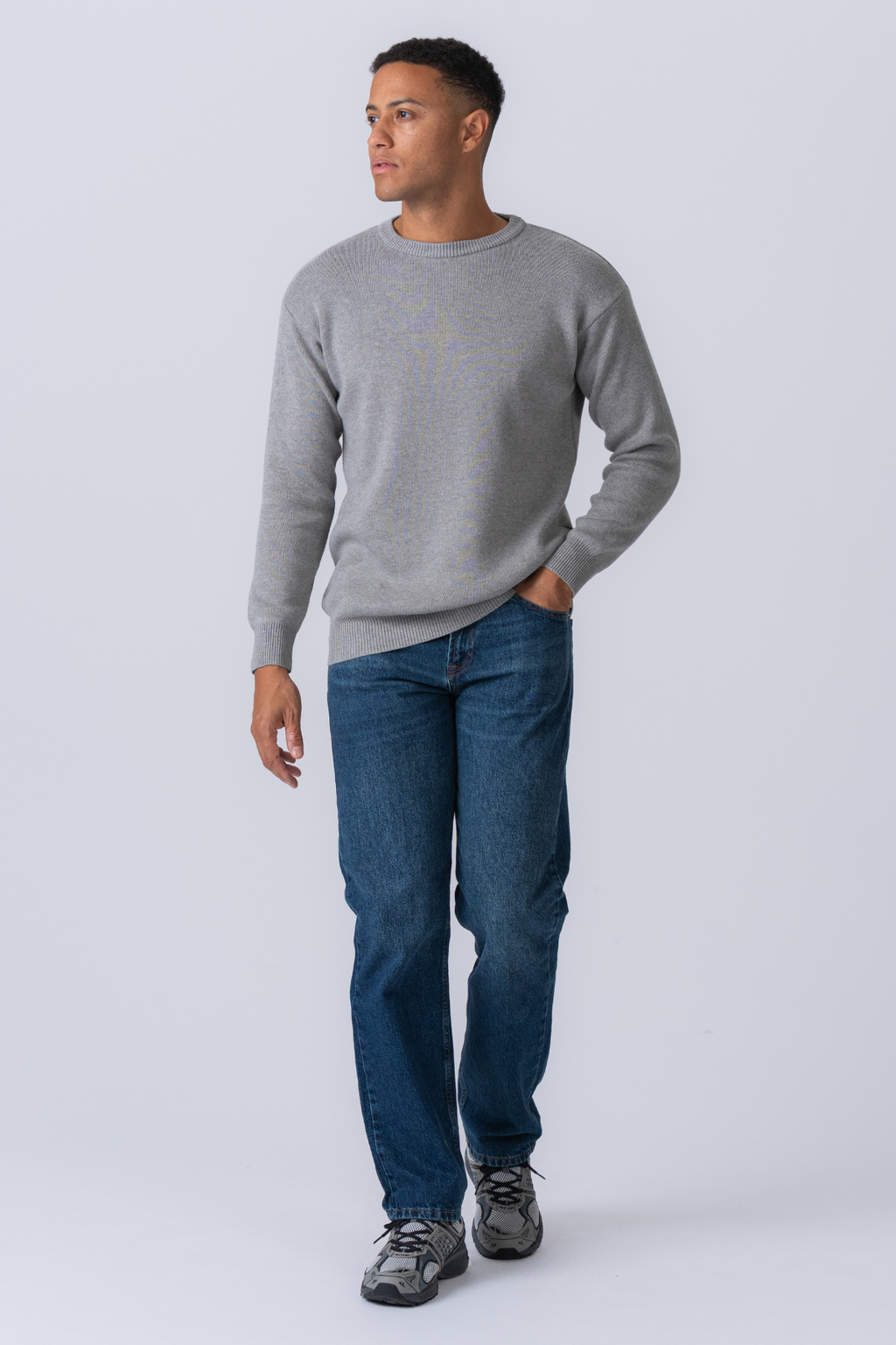„Crewneck“ megztinis - šviesiai pilka