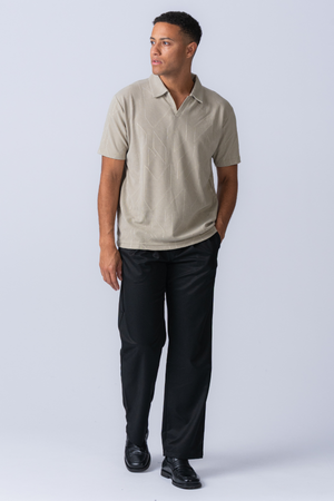 Atlasas tekstūruotas polo - chaki