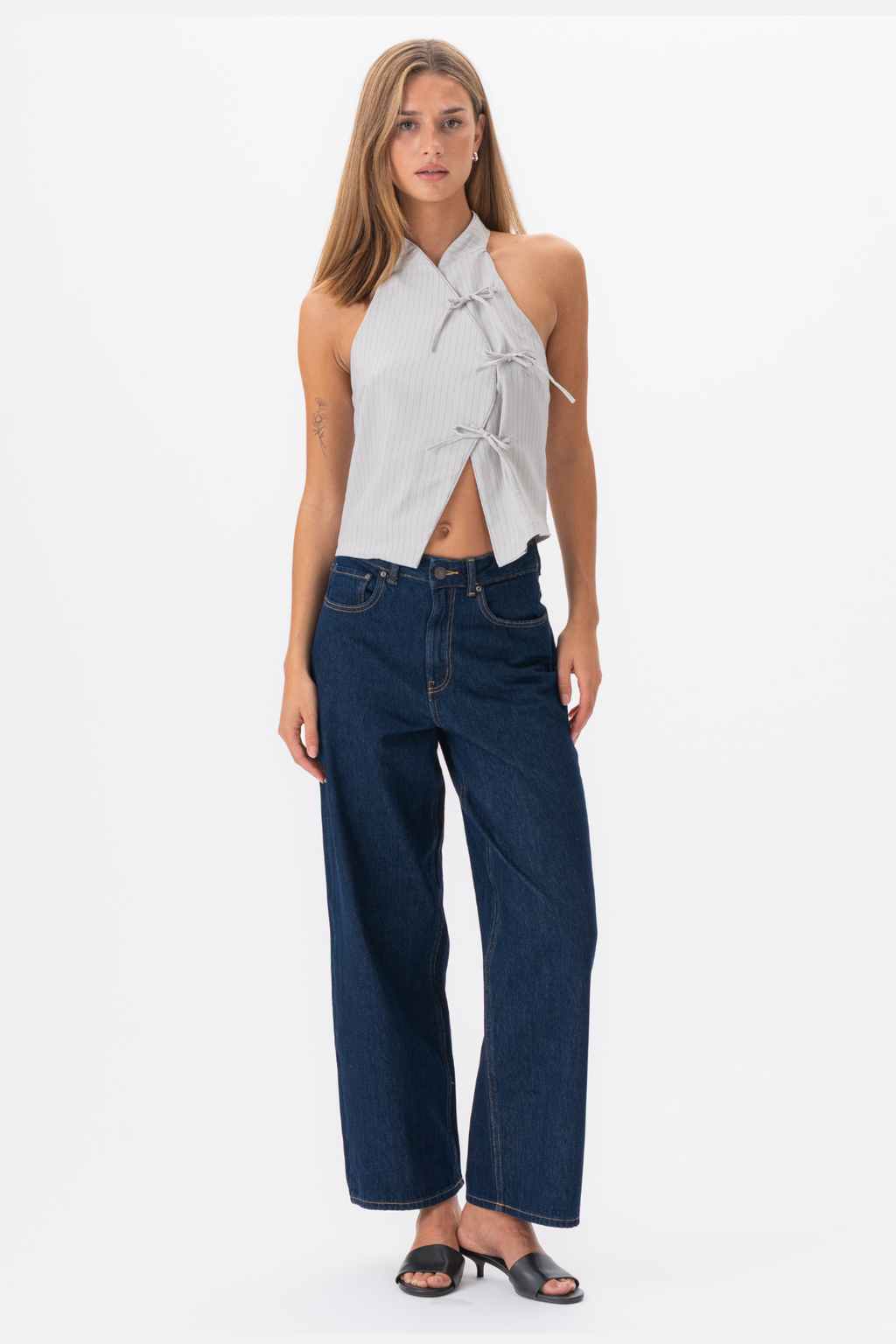 „Silva“ dryžuota viršus - pilka