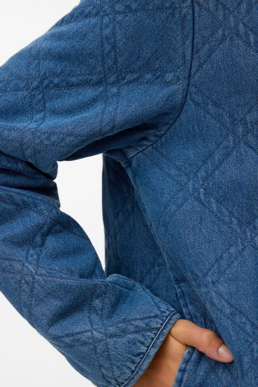 Era Quilted Jacket - Medium Blue Denim