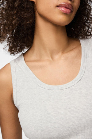 May Tank Top - Light Grey Melange