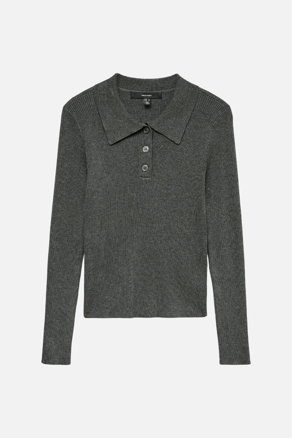 Silje Poloneck Pullover - Dark Grey Melange