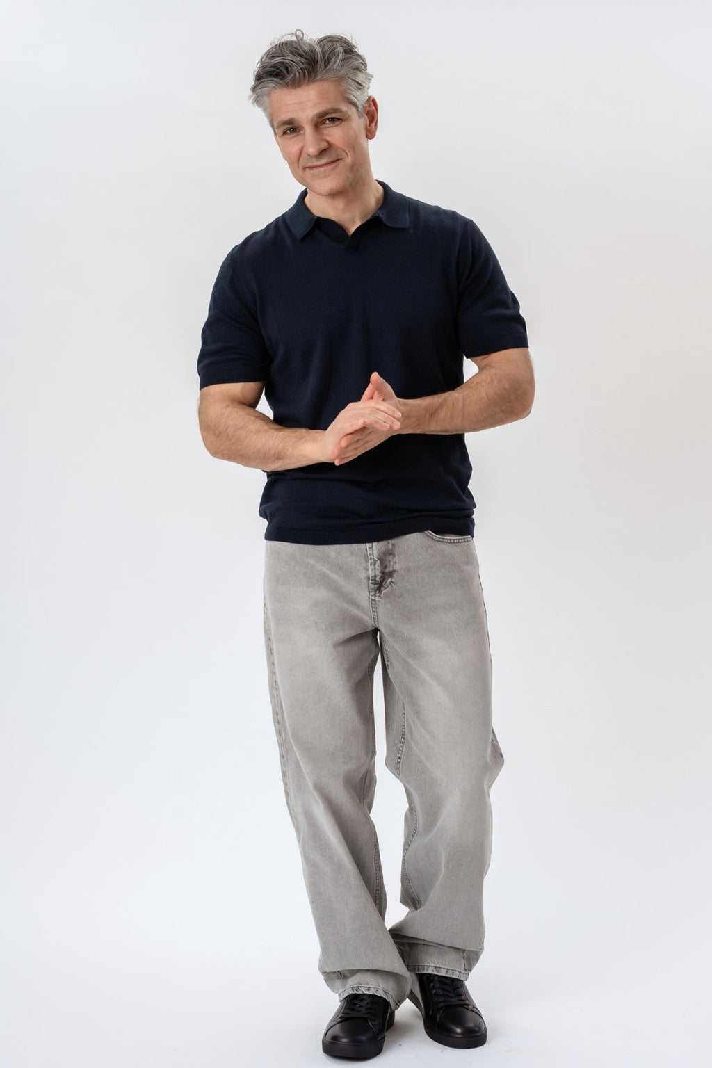 Nathan Knit Polo – Navy