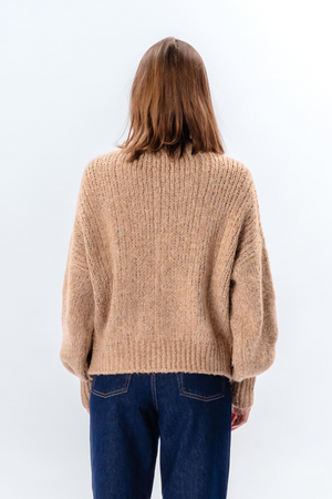 Emma Cable Knit – smėlio spalvos
