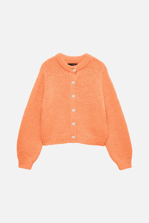 Wilo O-Neck Cardigan - Cantaloupe