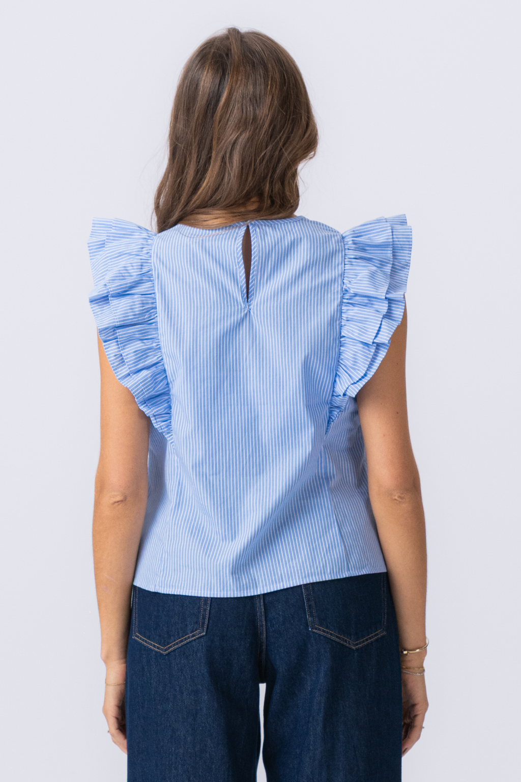 Aila Top - Little Boy Blue / White