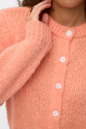 Wilo O-Neck Cardigan - Cantaloupe
