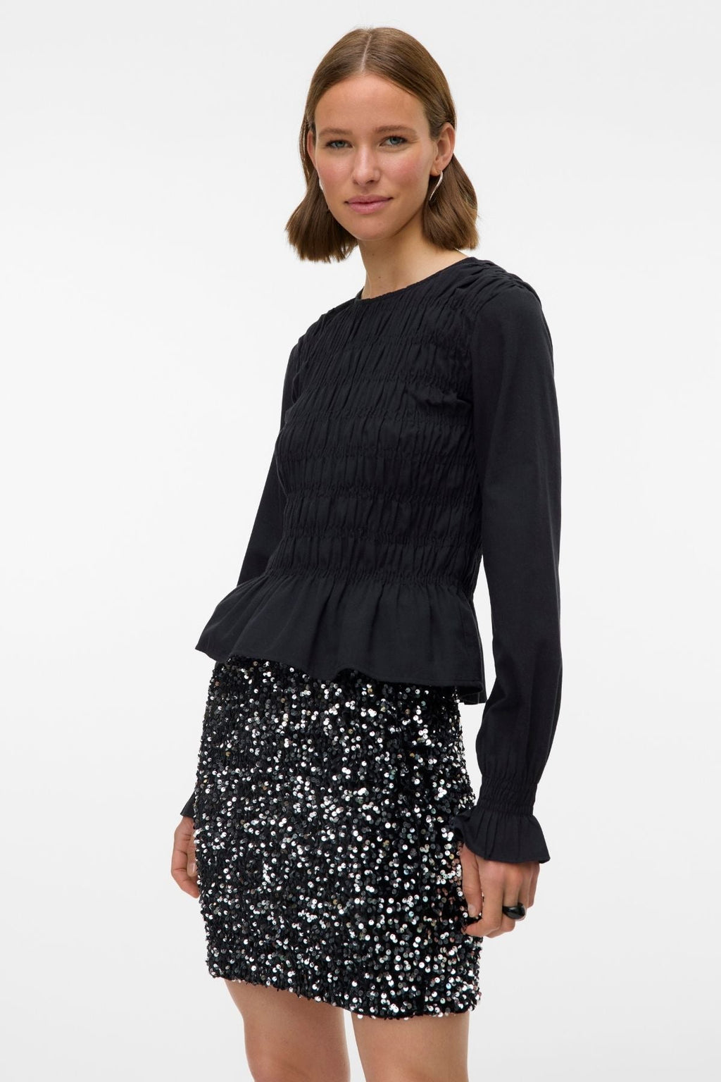 Bella Short Skirt - Black Silver