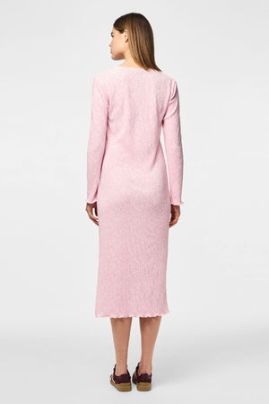 „Flora Midi“ suknelė - rožinė šaukšto šaukšto gėlė