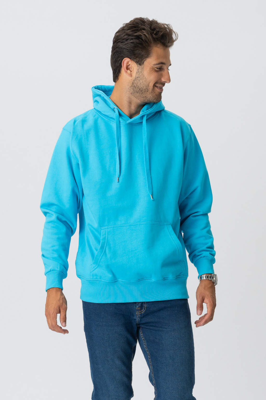Basic Hoodie - turkio spalvos mėlyna spalva