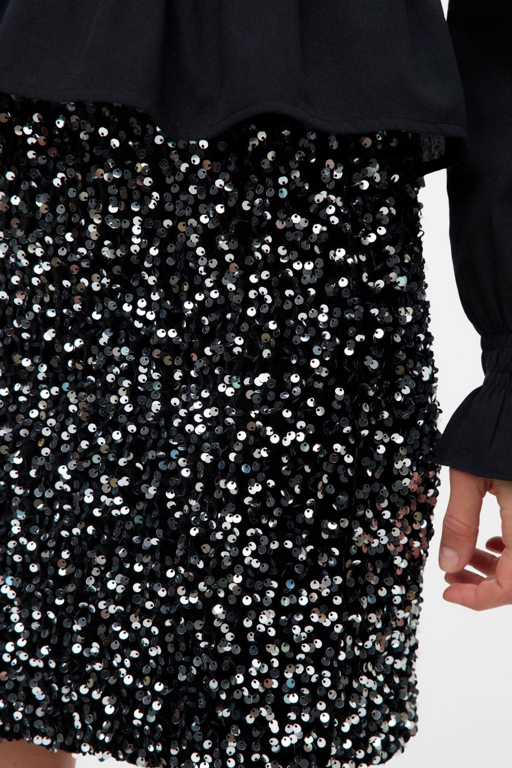 Bella Short Skirt - Black Silver