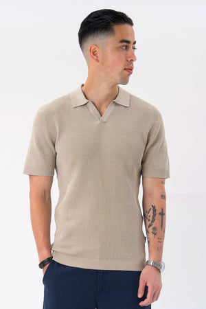 Garry Knit Polo – smėlio