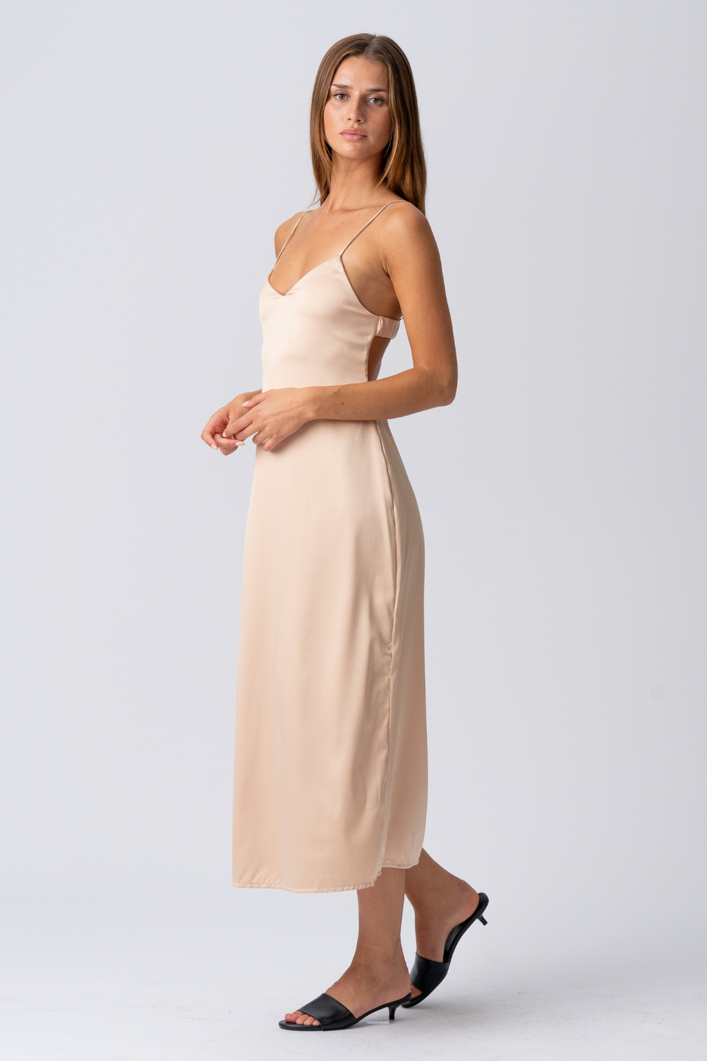 Elina Strap Dress - Beige