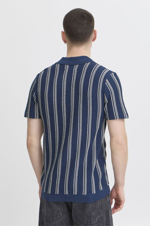 Dryžuotas megztinis - mėlynas