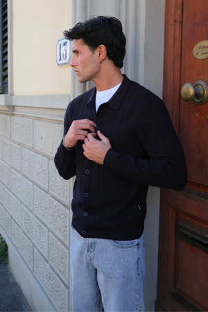 Arthur Knit Cardigan - tamsus karinis jūrų laivynas