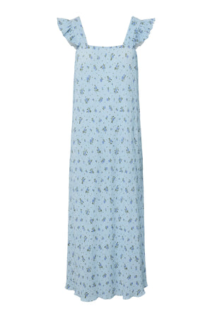 Flora strap Flounce suknelė - kašmyro mėlyna