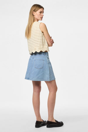 Abbi A-Shape Skirt - Light Blue Denim