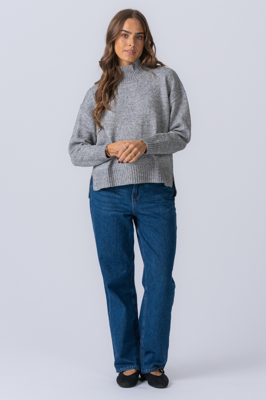 Emma Knit - šviesiai pilka melange