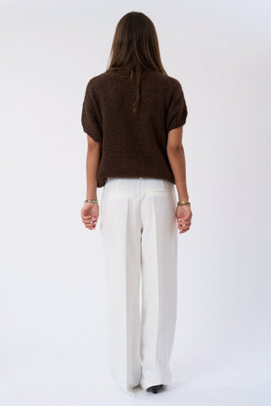 Chloe Short Sleeved Knit - Chocolate