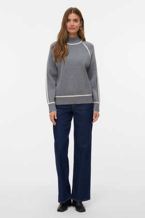 Auksinis džemperis su aukšta kakleliu – vidutinio pilkumo W. Beržas