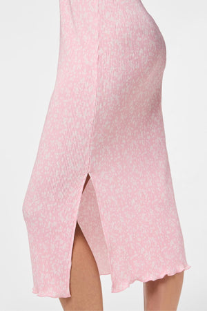 „Flora Midi“ suknelė - rožinė šaukšto šaukšto gėlė