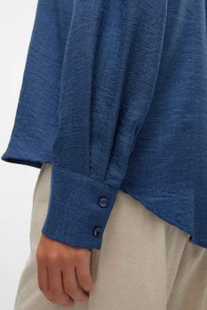 „Melaney Queeny“ marškinėliai – tamsus džinsinis melanžas