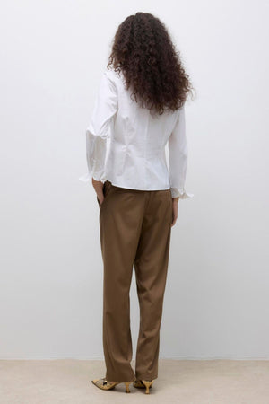 UMS V formos kaklo marškinėliai - ryškiai balti