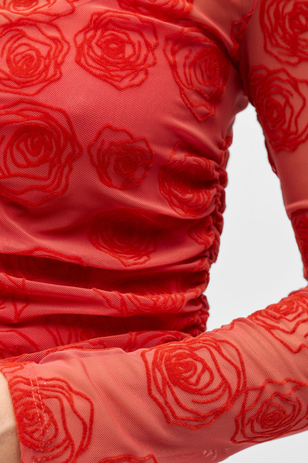 Elodie Top - Spanguolių puansetės rožės