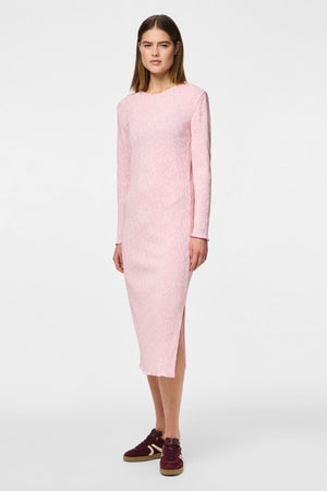 „Flora Midi“ suknelė - rožinė šaukšto šaukšto gėlė