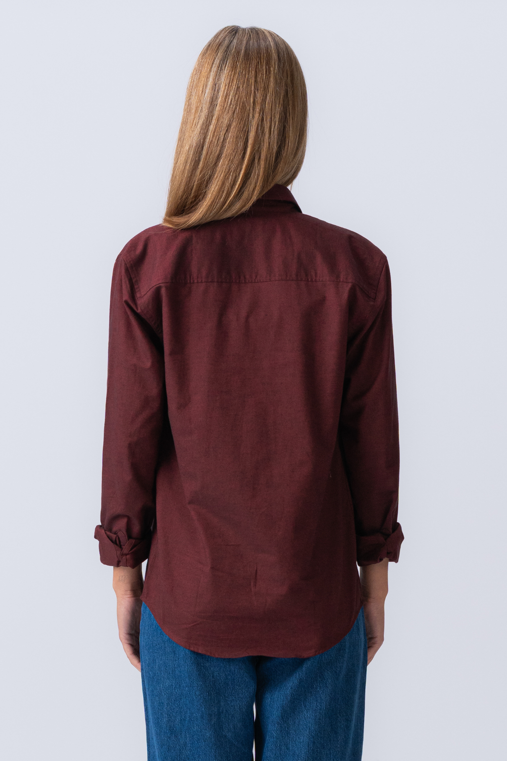 Boyfriend Oxford Shirt - Burgundy