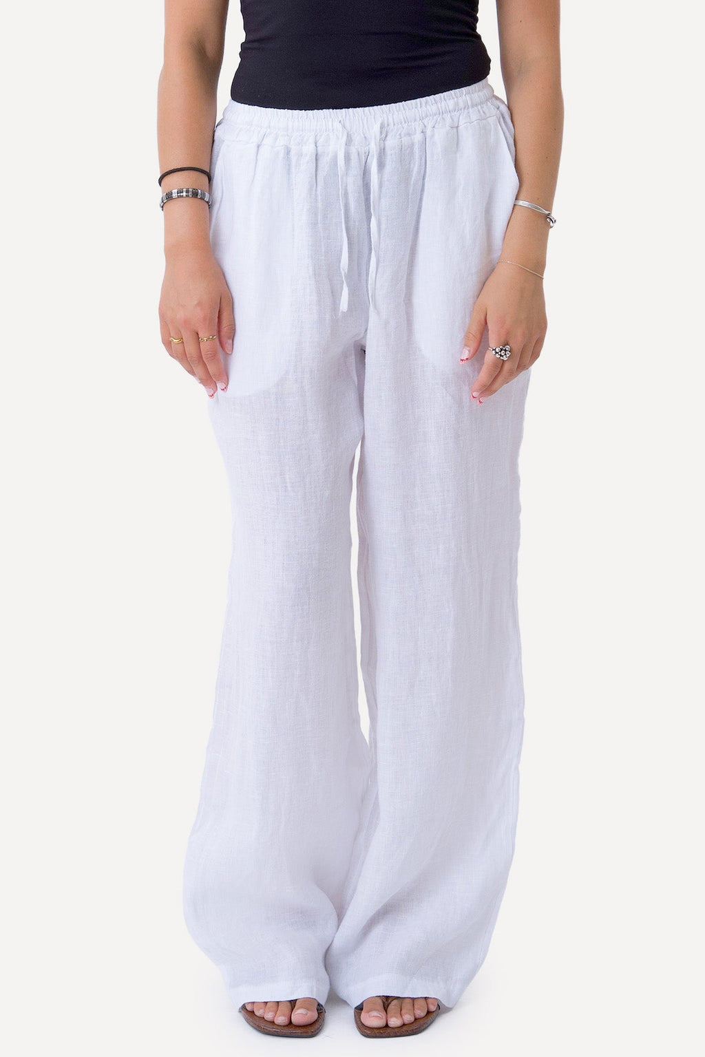 Astrid Linen Pants - White