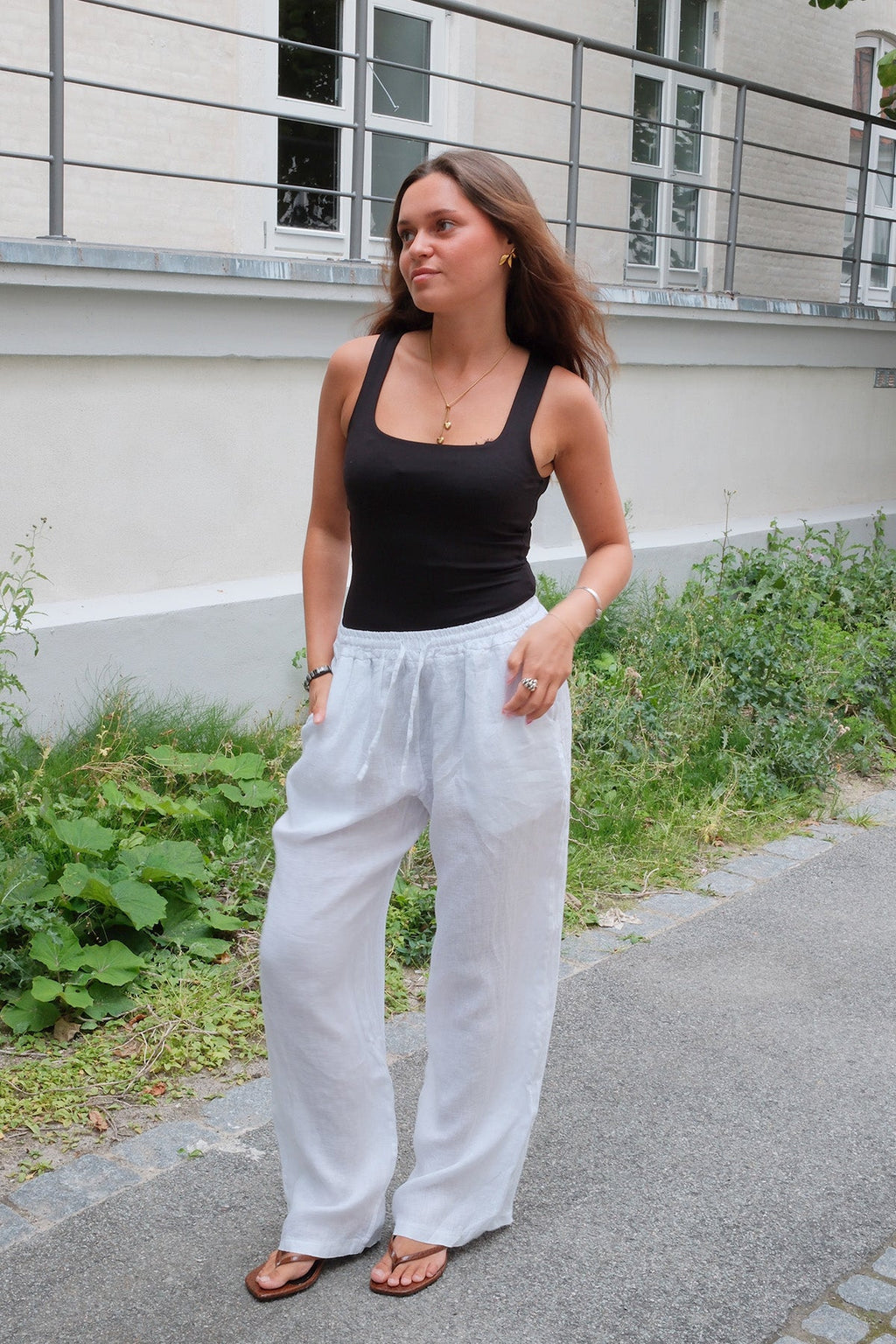 Astrid Linen Pants - White