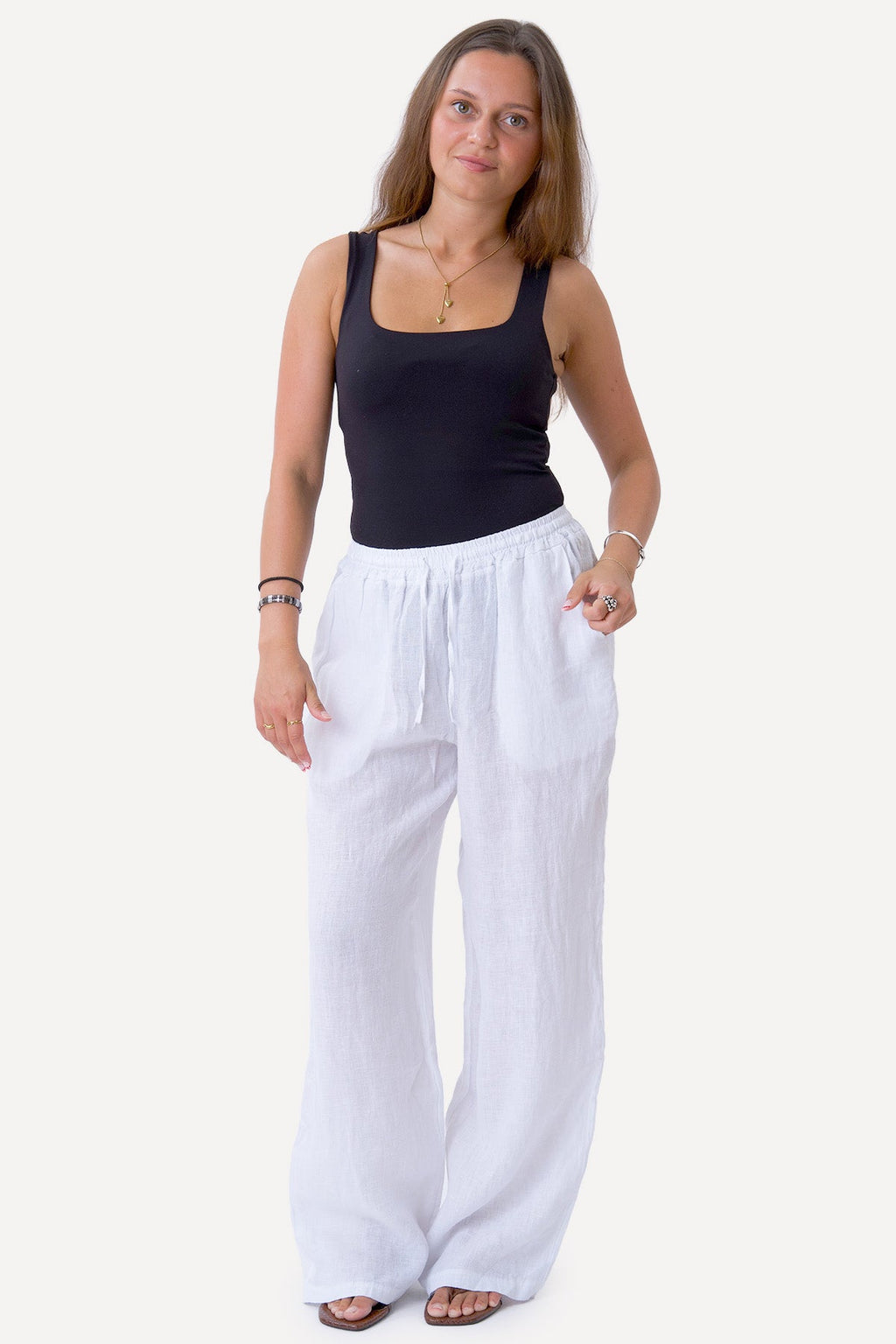 Astrid Linen Pants - White