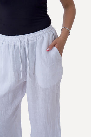 Astrid Linen Pants - White