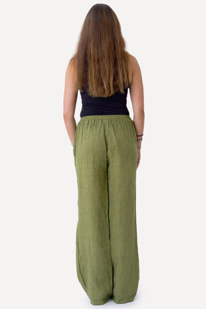 Astrid Linen Pants - Olive