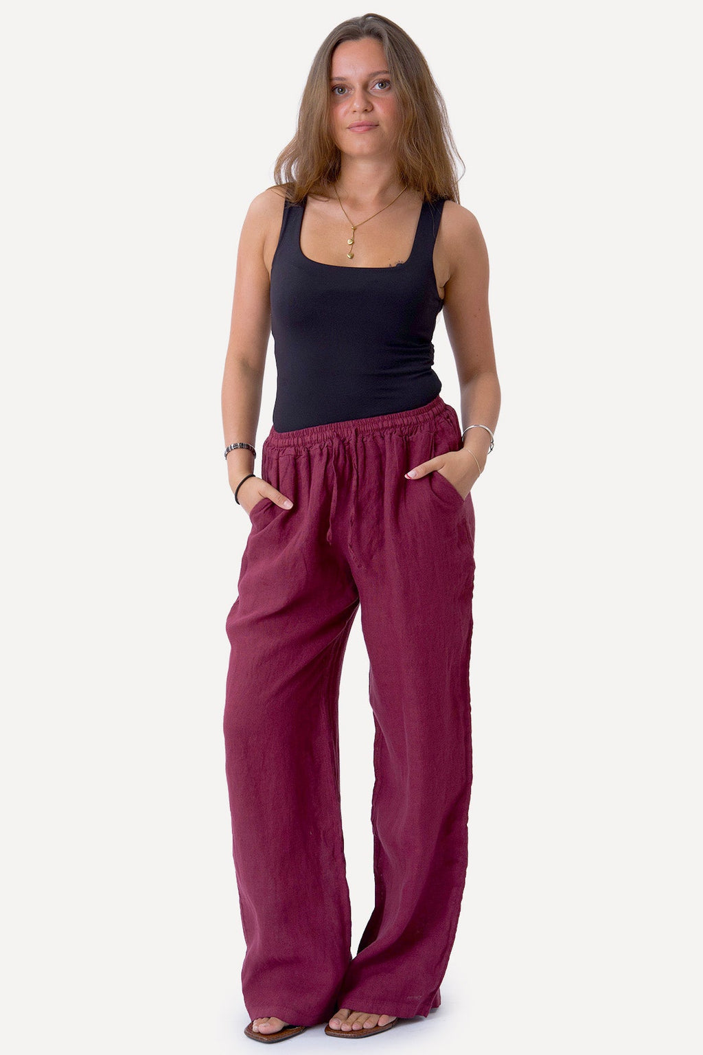 Astrida Lina Pants - Raudona