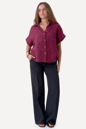 Astrid Linen Shirt - Red