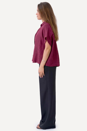 Astrid Linen Shirt - Red