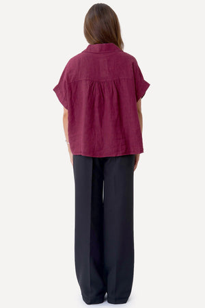 Astrid Linen Shirt - Red