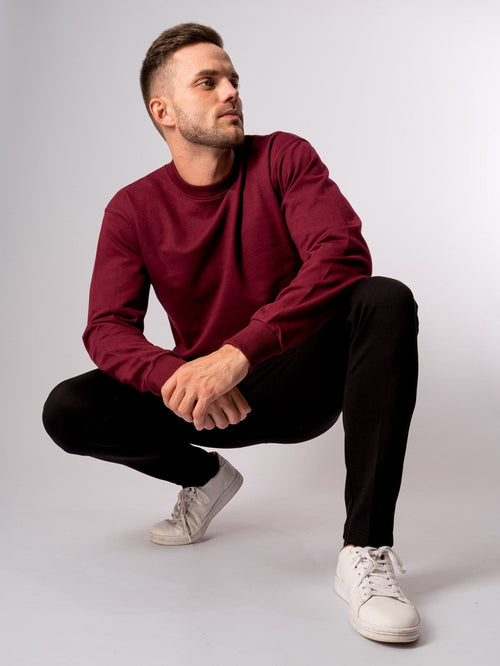 Basic Crewneck - Bordeaux Rød - TeeShoppen - Rød