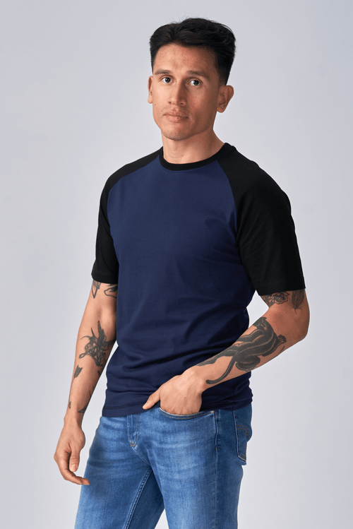 Basic „Raglan“ marškinėliai-juoda navy