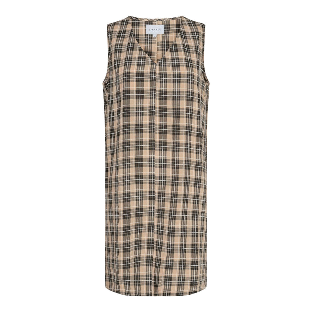 „Dana V“ kaklo suknelė - juodo smėlio pažymėta