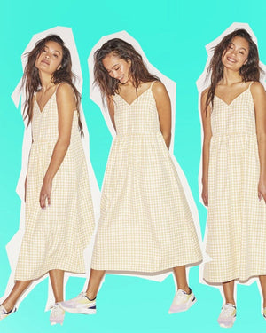 Era suknelė - geltona tikrina