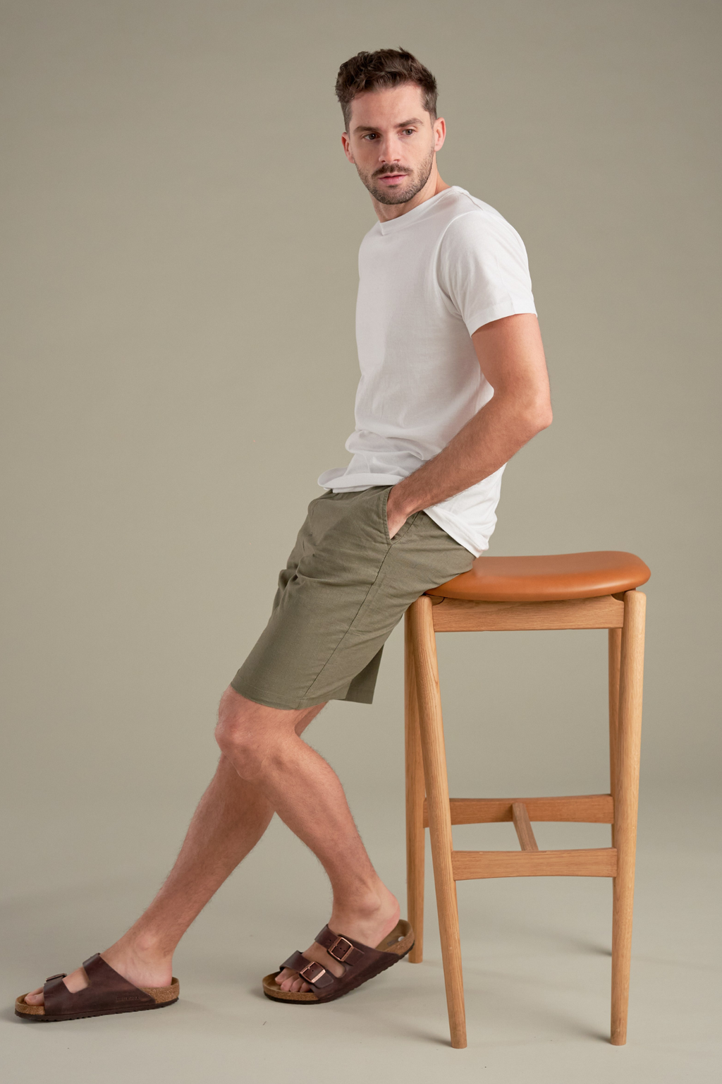 Linen Shorts - Army