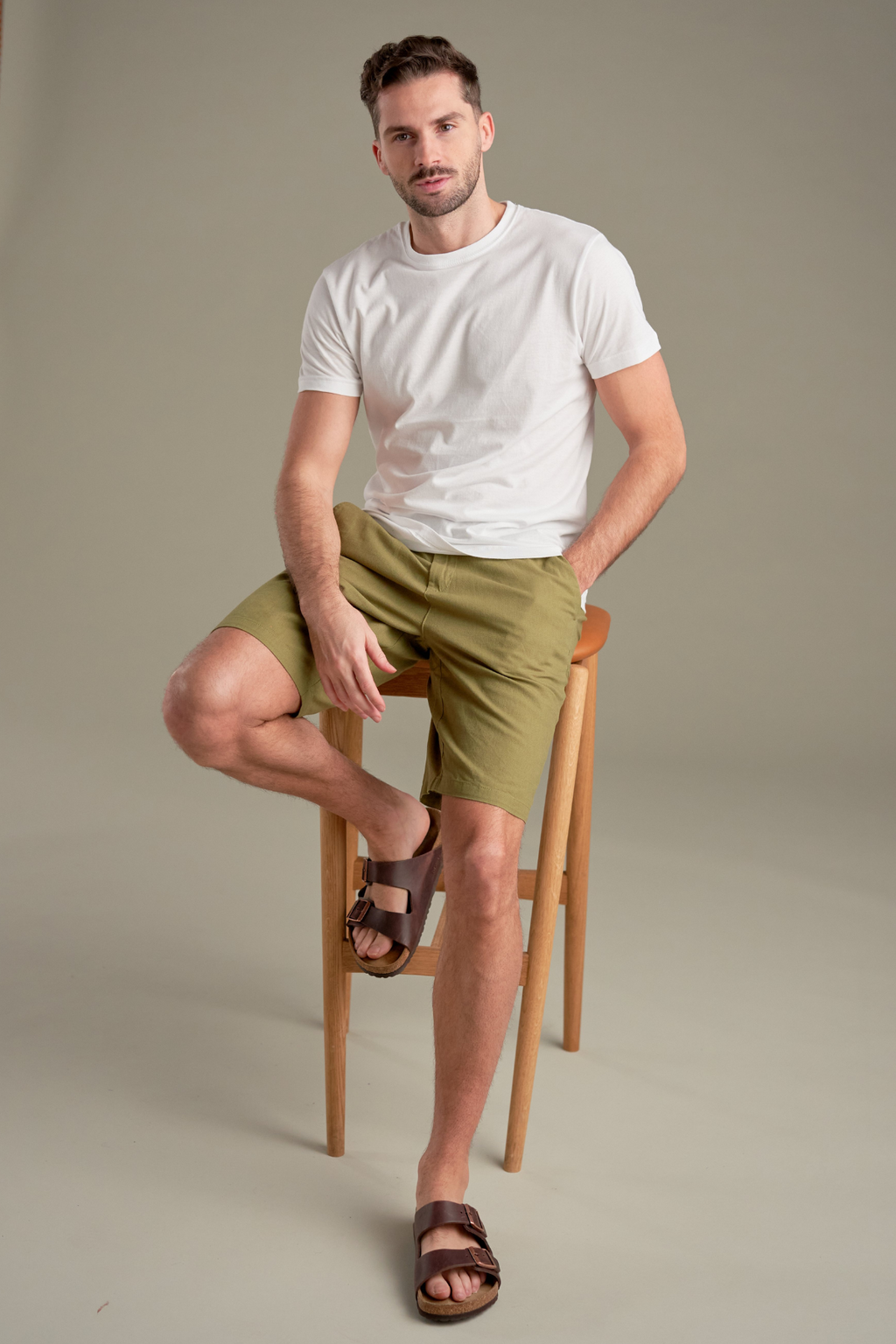 Linen Shorts - Green