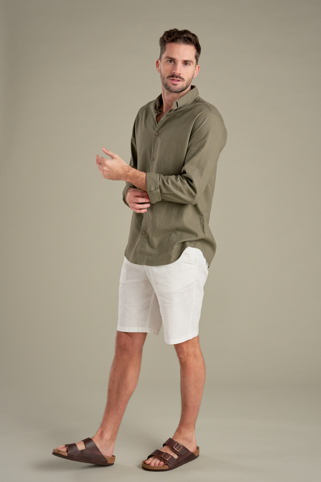 Lininiai Shorts - Balta