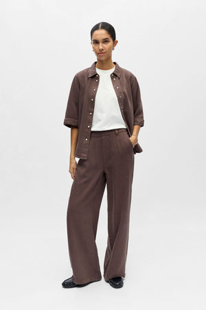 Frame Lisa Wide Pant - Seal Brown