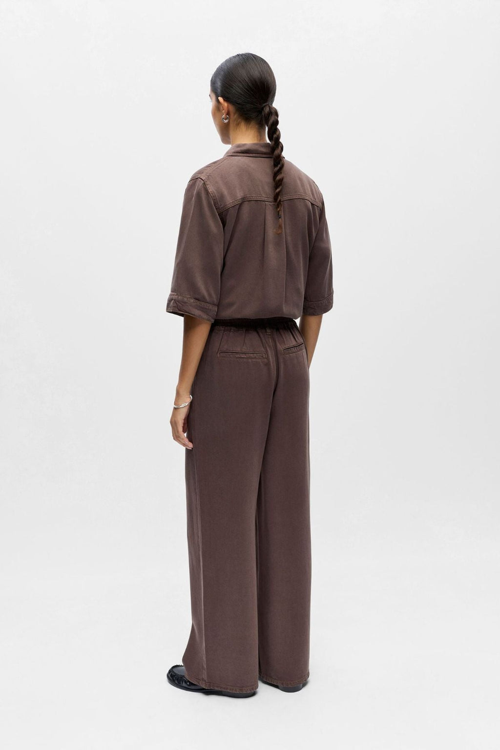 Frame Lisa Wide Pant - Seal Brown