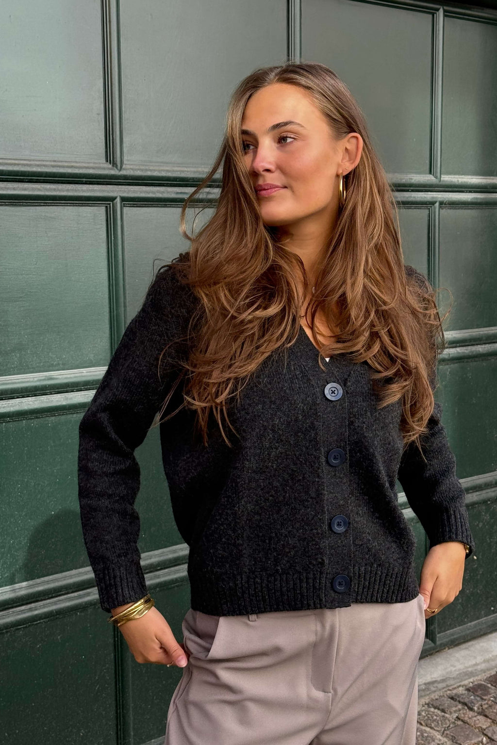 Megztas megztinis - tamsiai pilka melange